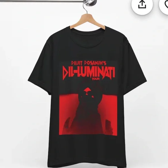 DILJIT DOSANJH  Punjabi Singer Apparel T-Shirt black concert Dil-Luminati tour L - Picture 2 of 3